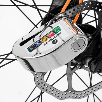 ROCKBROS Bloqueio de Moto Alarme de 110db para Bloqueio Anti-roubo de Bicicletas Elétricas da Motocicleta Travão de Bloqueio de Disco MTB Bicicleta de Segurança Anti-roubo Lo