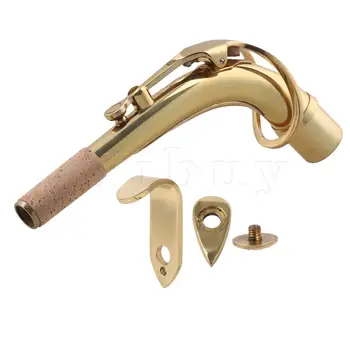 Yibuy Cotovelo no Pescoço de 24,5 mm de Diâmetro para Saxofone Alto w/ Thumb Gancho Resto do Kit de Suporte de
