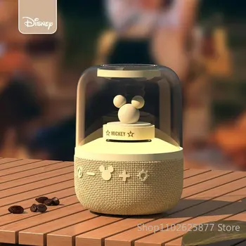Disney Mickey Mouse Bluetooth sem Fio de Áudio do Subwoofer Estéreo Portátil do Cartão Inteligente Vários Modos de Luz Ambiente TWS Mini alto-Falante