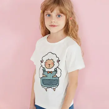 Menina das crianças T-Shirt de Verão Menino Ficar Bonito Animal Tops da Criança Tees de Roupas, Roupas de Crianças T-shirts de Manga Curta Casual