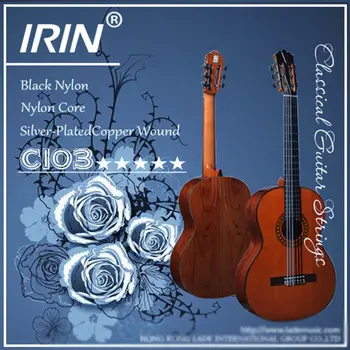 1 Conjunto Preto e Branco IRIN Violão de Cordas de Nylon 6 Cordas Cordas de Guitarra Cheio Liso C103 Clássico, Cordas de Guitarra, o Guitarrista de