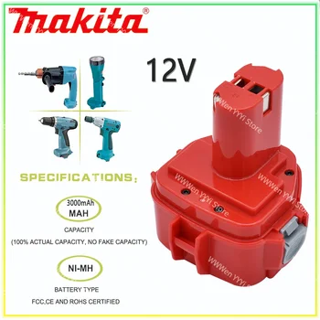 makita PA12 12V 3000mAh Ni-CD Baterias Recarregáveis de Substituição de Bateria de Alimentação de 12V Ferramentas de Bateria 1220 1222 1235 1233S 6271D