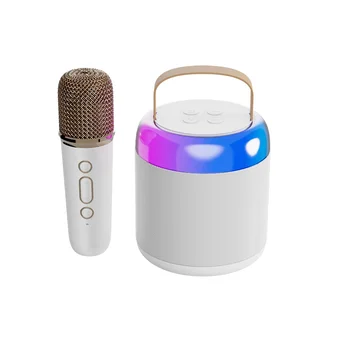 Microfone alto-Falante Bluetooth Nacional de Cantar Casa KTV Portátil ao ar livre Áudio (Branco)
