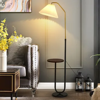 Escandinavos lâmpada de assoalho de Tecido moderno e minimalista prateleira de lâmpada do assoalho sala de estar, quarto, mesa de cabeceira estudo da lâmpada
