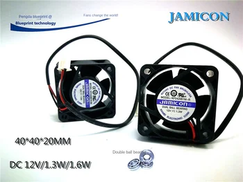 Jamicon Novo 4020 4cm Rolamento de Esferas Duplo 12v1.6w1.3w Max Fluxo de ar Taxa de CC do Ventilador de Resfriamento 40*40*20MM