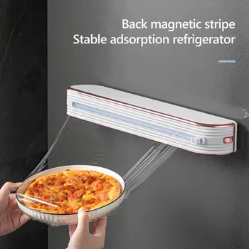 Versátil ventosa Plástico Dispensador de Filme Distribuidor Magnético de Plástico de corte para Cozinha de Armazenamento para Embrulhar