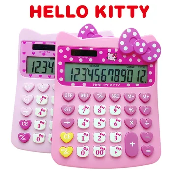 Genuíno Hello Kitty Calculadora De Energia Solar Do Ambiente De Trabalho De Tipo De Letra Grande Calculadora De Negócios, Computador, Material De Escritório Artigos De Papelaria Do Estudante