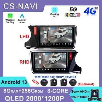 Android13 Para o Honda CITY 2014 - 2020 GPS, auto-Rádio Estéreo de Áudio Leitor de Multimédia wi-FI 4G Carplay Auto de Navegação GPS QLED Sreen