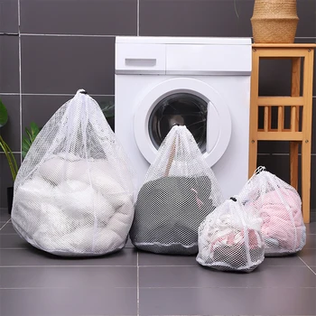 4pcs de Poliéster de Grande Abertura de Malha de Lavar roupa, Sacos de Fácil Carregamento E Descarregamento de MALHA RESPIRÁVEL