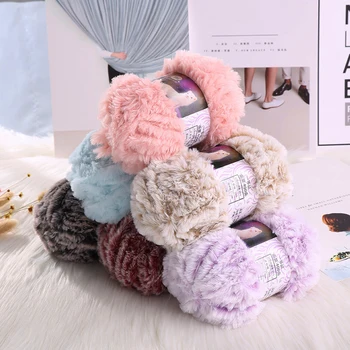 Novo 50g de Peles Artificiais Fios de Cabelo Mohair de Lã de Cashmere Para a Mão que Knitting o Suéter de Crochê Segmento de Roupas de Bebê Lenço Macio Vison Fio
