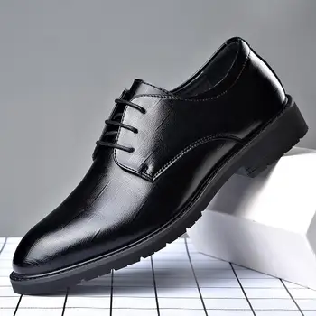 Brogue Sapatos de Couro de Homens de Negócios do Desgaste Formal Meninos dos Homens Casual Fundo Macio Estilo Britânico de Casamento Sapatos do Noivo
