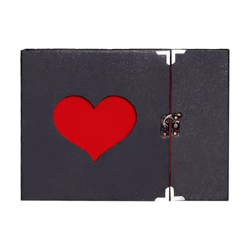 10inch Fora DIY página de Recados dos Namorados, Aniversário do Amor do Coração de Casamento Inserir Páginas em Preto Vintage Álbum de Fotos Flyer Caixa de Presente