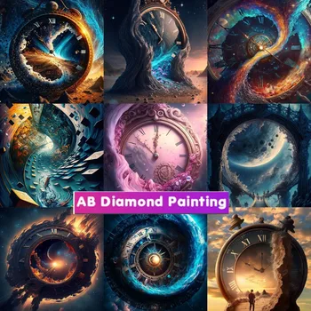 5D Diamante Pintura Fantasia Bordado de Diamante Relógio decoração da Casa de Mosaico de DIY