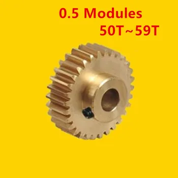 0.5 Módulo da Engrenagem de Cobre micro-mudanças 50T - 59T Dente de Precisão Impressora 3D Codificador Diy em Miniatura Pequeno Módulo