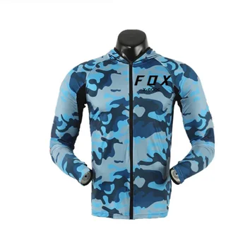 Verão Mangas compridas X-GODC FOX Pesca Jersey Novas Camisas Seca Rápido Capuz de Sol ao ar livre de Roupa de Protecção Para os Homens Pesca Camiseta