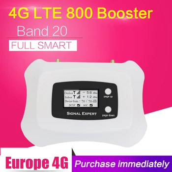 4G LTE 800mhz B20 Telefone Celular Reforço de Sinal LTE Celular Amplificador Display LCD de 70 db de Ganho N Tipo de Repetidor do Telefone Móvel