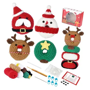 Natal de Crochê Kits de Decoração do Feriado de Crochê feito à mão Artesanal Definido para Lareiras, Varandas Presente de Aniversário Pátios Presente de Natal