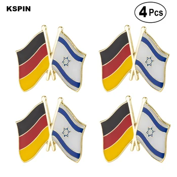 Alemanha e Israel Bandeira Pin Pin de Lapela o Emblema Broche de Ícones 4pcs
