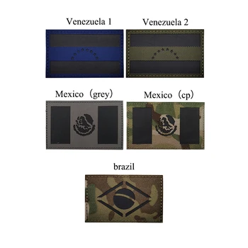 Venezuela Brasil México Nacional de um País 3.15*2 polegadas IR Patches de Bordados Emblemas Emblema militar do Exército Acessório Gancho e Loop