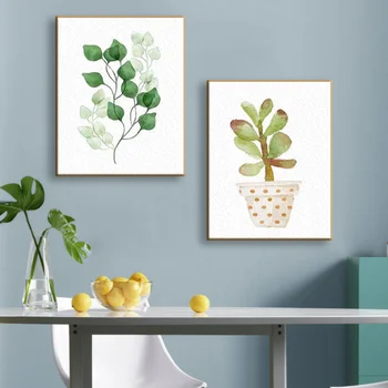Minimalista Flor DIY Pintura Por Números, Para Adultos E Crianças Vasos de Plantas Verdes Pinturas em Tela, Decoração de Casa de Presente de Ano Novo