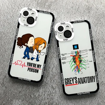 Greys Anatomy Você é a minha pessoa, Soft Case para iPhone 11 12 13 14 Pro Máximo de 15 Ultra 12 Mini Claro Shell Telefone XR XS X SE 7 15Plus