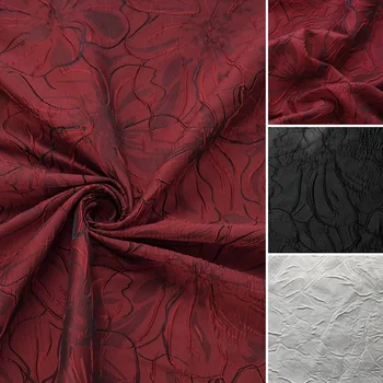 100x145cm Vinho Vermelho de Flores de Grande Jacquard Fio de Tecido Tingido de Costura para Mulheres Terno Bolsa Vestido de disponibilização de Material Têxtil Almofada