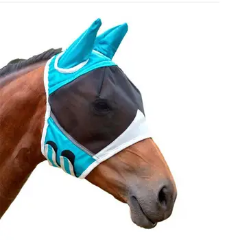1pc Cavalo de Olho Blindagem de Malha Voar Tampa de Proteção Máscara Anti-UV, Anti-mosquito Respirável Ajustável animal de Estimação Máscara de Cavalo de Verão