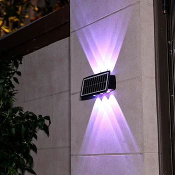 Super Brilhante ao ar livre Solar do DIODO emissor de Luz Inteligente Impermeável 6 LED Lâmpada de Parede da Varanda, Pátio, Jardim Decorativo 2000mAh Luz de Rua