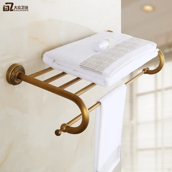 Cobre o estilo Europeu de antiga toalha de vintage toalha de banho rack do hardware do banheiro o banho pingente de prateleira