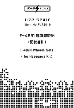 FAB FA72019 Escala 1/72 F-4B/N Conjuntos de Rodas (Para HASEGAWA KIT)