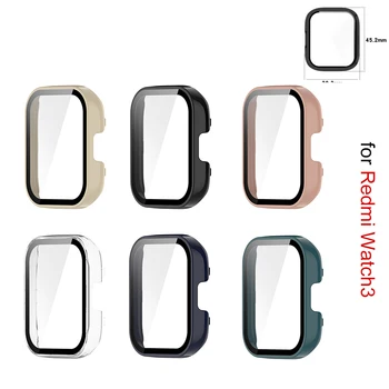 Capa protetora para Redmi Watch3 PC Caso Protetor de Tela Temperado Filme de Proteção dos Casos Inteligente Escudo do Relógio do Quadro