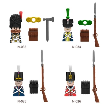 Militar WW2 Medieval francês Sapadores de Infantaria de Cavaleiros, Soldados Piratas Figuras do Exército Fuisiler Blocos de Construção de Armas, Tijolos de Brinquedo