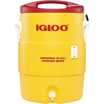 O iglu de 10 galões Industrial Refrigerador de Bebidas , Amarelo/Vermelho/Branco