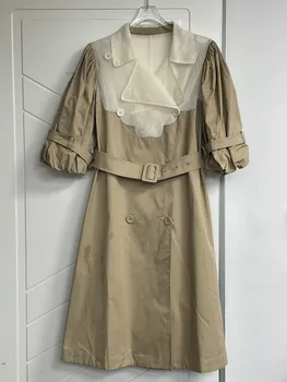 2023 Outono/Inverno da Moda Nova de Roupas femininas de Retalhos casaco de trincheira 0921