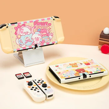 Para a Nintendo Mudar OLED Caso de Acessórios Kawaii Caso dos desenhos animados de Casca Dura Proteger Shell de Capa Para a opção Acessórios do Jogo para Console
