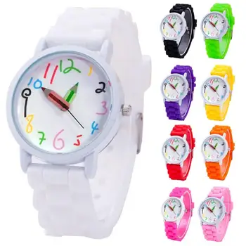 2019 Crianças Relógios de Pulso digital inteligente Moda infantil Relógios de ponteiro de Lápis de Quartzo Meninos da Menina Alunos-Jogo Watch