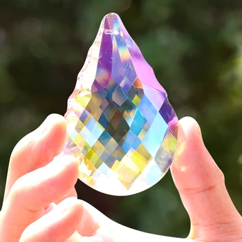 Muy Bien Cabaça arco-íris Decoração de Cristal Lustre de Peças de Reposição Sol Apanhador de Vidro Facetado Pingente Prisma Queda para Pendurar a Lâmpada