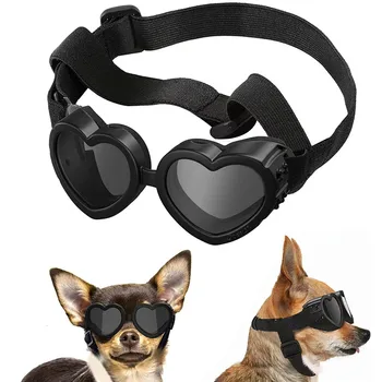 Coração em forma de Cão de Pequeno porte Impermeável, Óculos de sol com Protecção UV Cão Gato de Óculos de Sol Com Alça Ajustável Óculos de Produtos para animais de Estimação