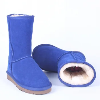 2023 Venda Nova Clássico Genuíno Couro Botas de Neve de Slip-On Botas de Moda para as Mulheres Quente Inverno Botas de mulheres Plus size botas