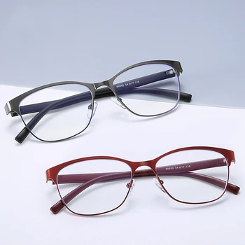 Mulheres de Aço Óculos de Leitura Homens Presbiopia Óculos de Computador Anti Luz Azul Bloqueando TR90 o Óculos de Prescrição de Óculos com Armação de