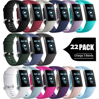 Silicone Esporte Bandas para o Fitbit Carga 3 Carga / 4 Tracker Clássico Pequeno Grande Bracelete Pulseira para Mulheres, Homens