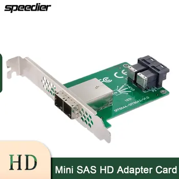 Built-in Para o Externo SFF-8643 8644 Mini SAS HD Placa de Adaptador com Completa e Meia Suportes para JBOD de Hardware de PC Cabos e Adaptadores