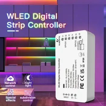 WLED Digital Faixa de Luz Controlador de wi-FI DC5-24V Apoio WS2812 2811 SK6812 E Outros RGB RGBW Faixa de Luz de 800 IC Pode DIY Quente