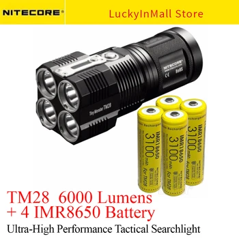 Nitecore PEQUENO MONSTRO TM28 Conjunto 6000LM 4xCREE XHP35 OI LED Recarregável de Alta Luz da Lanterna Para a Engrenagem da Caça ao ar livre Pesquisa