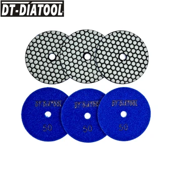 DT-DIATOOL 6pcs/12pcs Seco Almofadas de Polimento de Resina Bond Flexível Para o Mármore Cerâmica 4