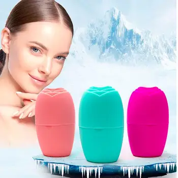Cubos de Gelo de Silicone Massager do Rosto de Gelo Rolo de Mofo Reutilizável Contorno da Pele Facial Acne Cuidados de Levantamento de Beleza Ferramenta de Cuidado da Cara Vermelha H2X0