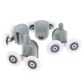 1set 20mm/23mm/25mm/27mm liga de Zinco de chuveiro dupla porta rolo de roda corredor/polias/rolos/rodas rolamentos