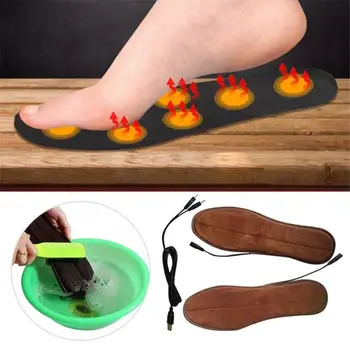 Aquecida Palmilhas de Inverno de palmilhas USB Elétrica de carga Palmilhas Para Sapatos de Inicialização, Manter-se Aquecido Com a Pele Almofadas do Pé Calçados Palmilhas Aquecida