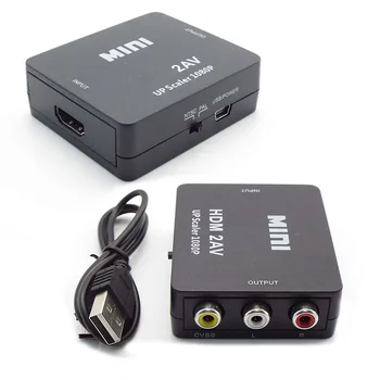 Compatível com HDMI PARA RCA AV Vídeo 1080P Escalonamento do Adaptador Conversor HD de Vídeo Composto do Adaptador de